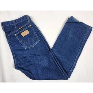 Wrangler Mens 36x31 Blue Jeans Dark Wash 100% Cotton